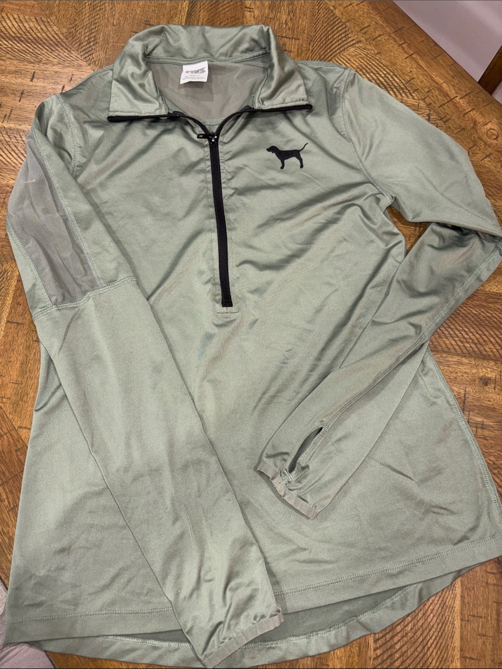 PINK Victoria's Secret Half-Zip Performance Sweater in Sage Green